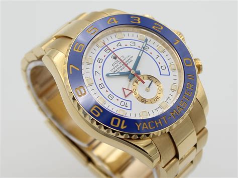 Rolex Yachtmaster II 18k Yellow Gold 44mm Blue Hands 116688